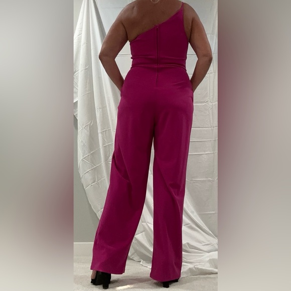 NEW Crystal Sky Barbiecore Stretch Fuchsia Jumpsuit size L NWOT - Picture 2 of 5